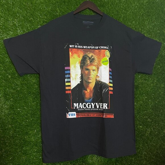MacGyver Season Three Episode Eight VHS Graphic T-shirt size Large - Picture 1 of 4